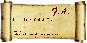 Firling Abbás névjegykártya